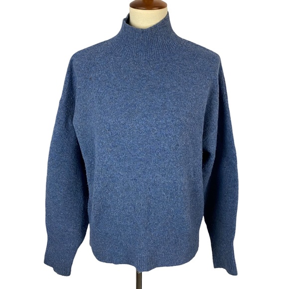 H&M Sweaters - H&M Oversized Light Blue Turtleneck Knit Sweater